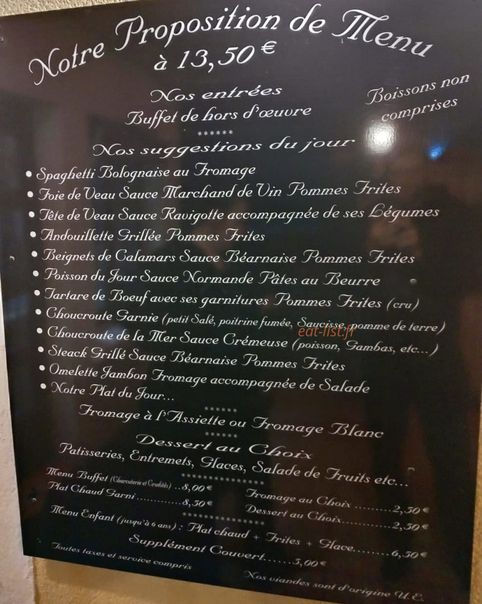 Restaurant Du Pont Des Beignets — carte page 1