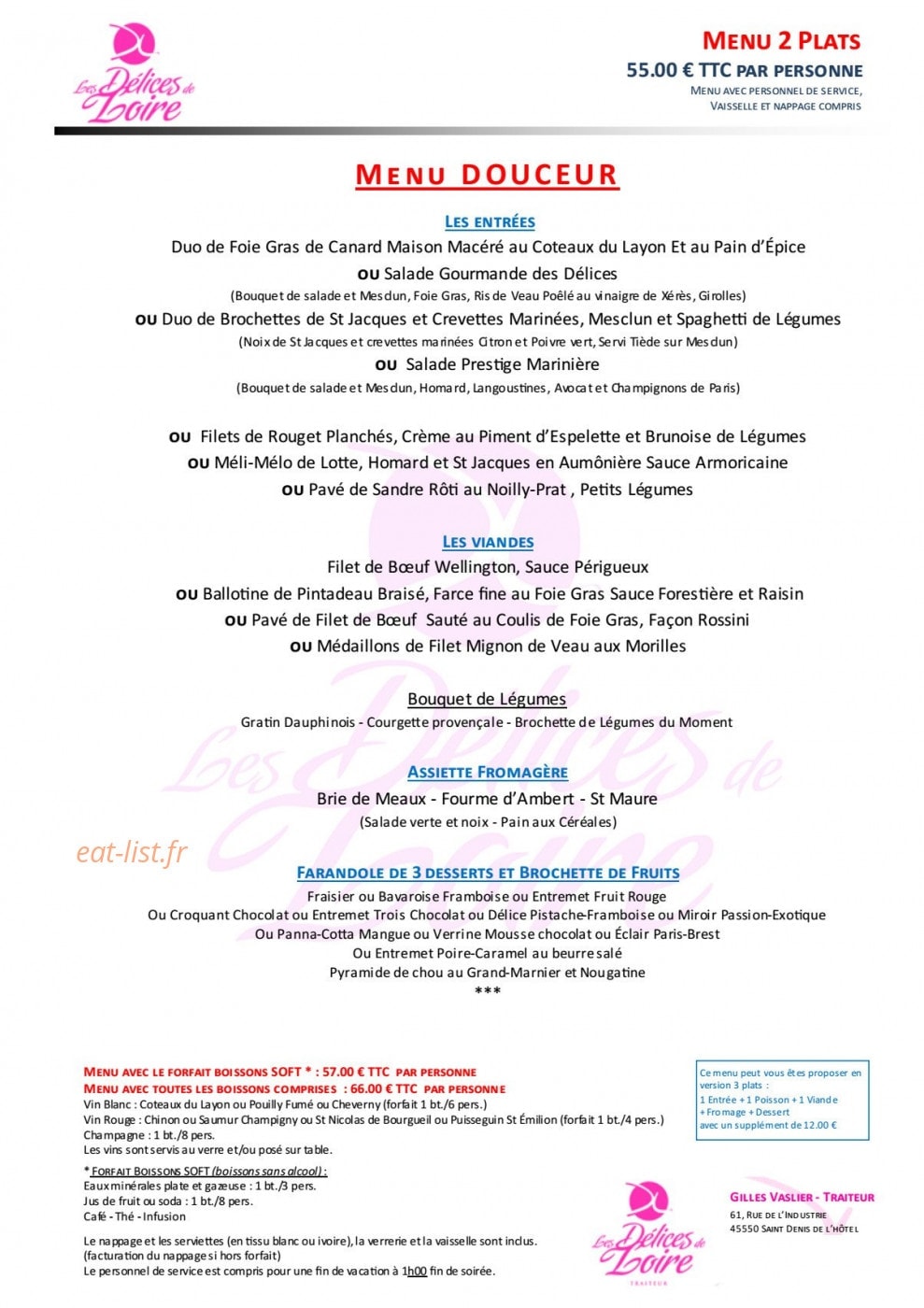 Aux Délices de Loire — carte page 7