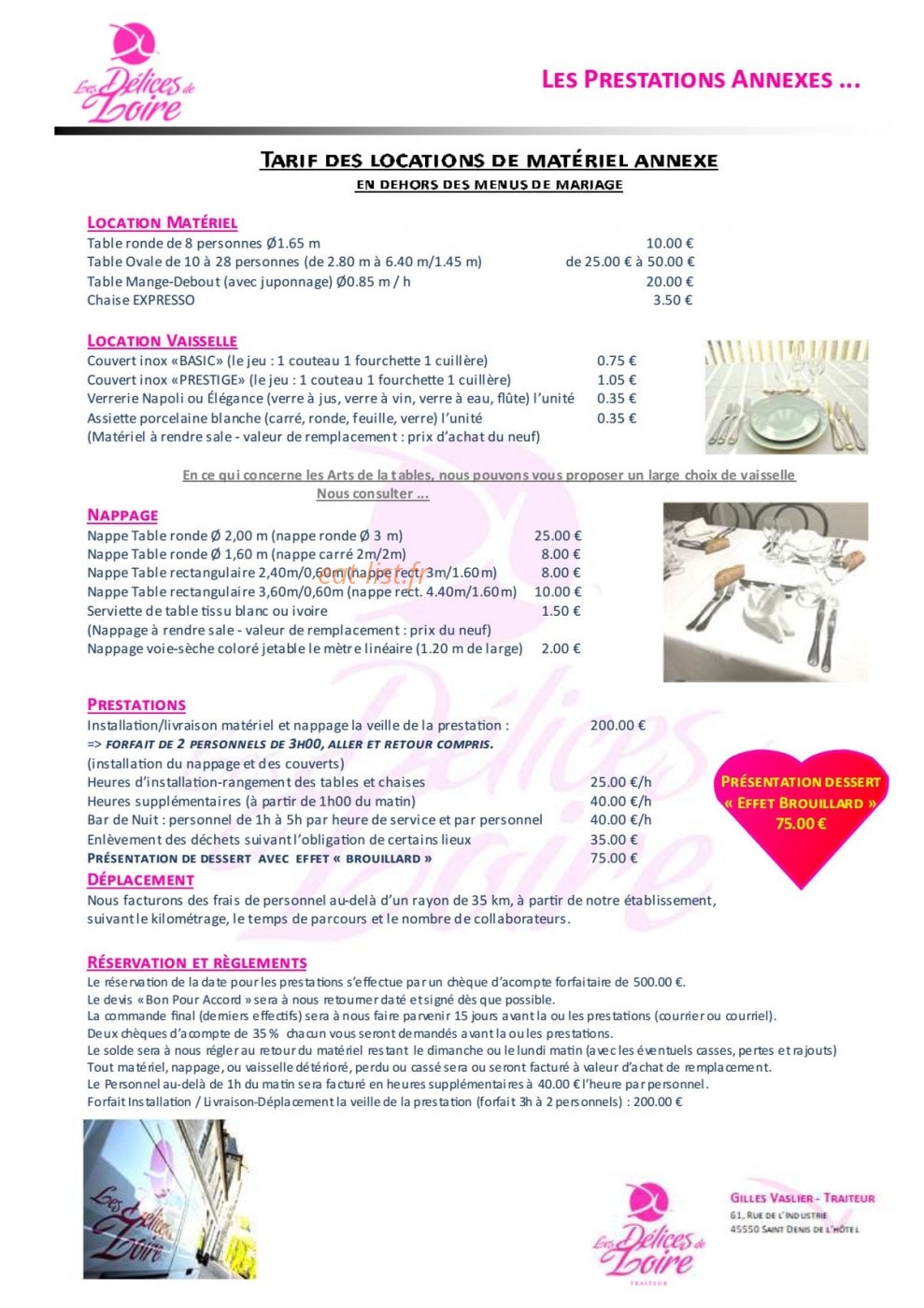 Aux Délices de Loire — carte page 12