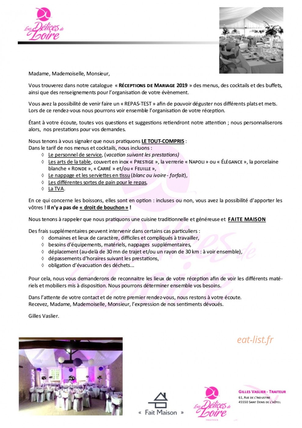 Aux Délices de Loire — carte page 2