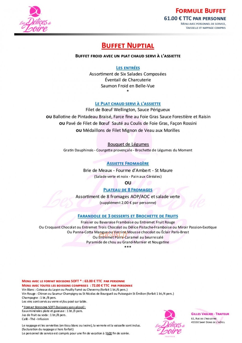 Aux Délices de Loire — carte page 9