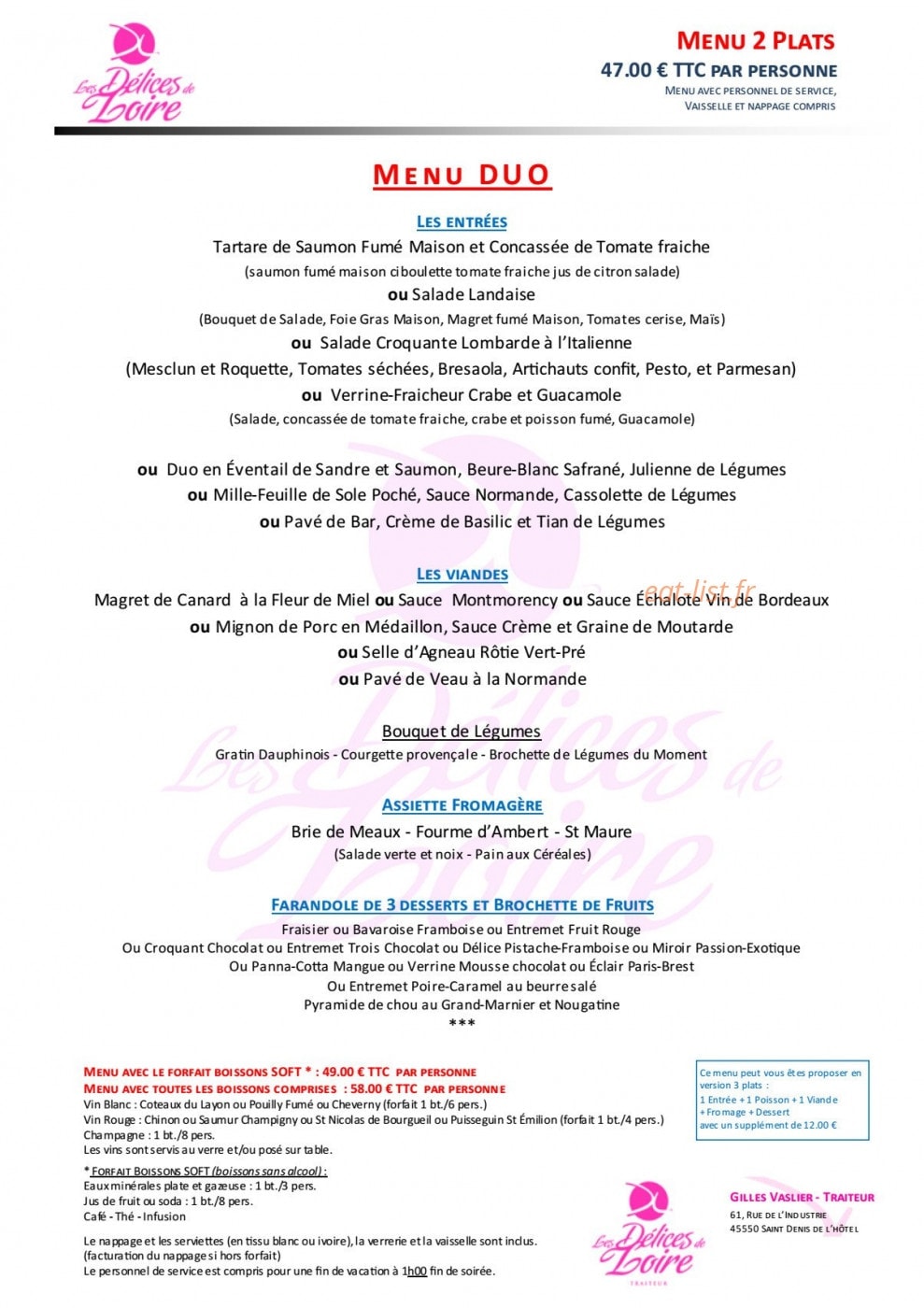 Aux Délices de Loire — carte page 6