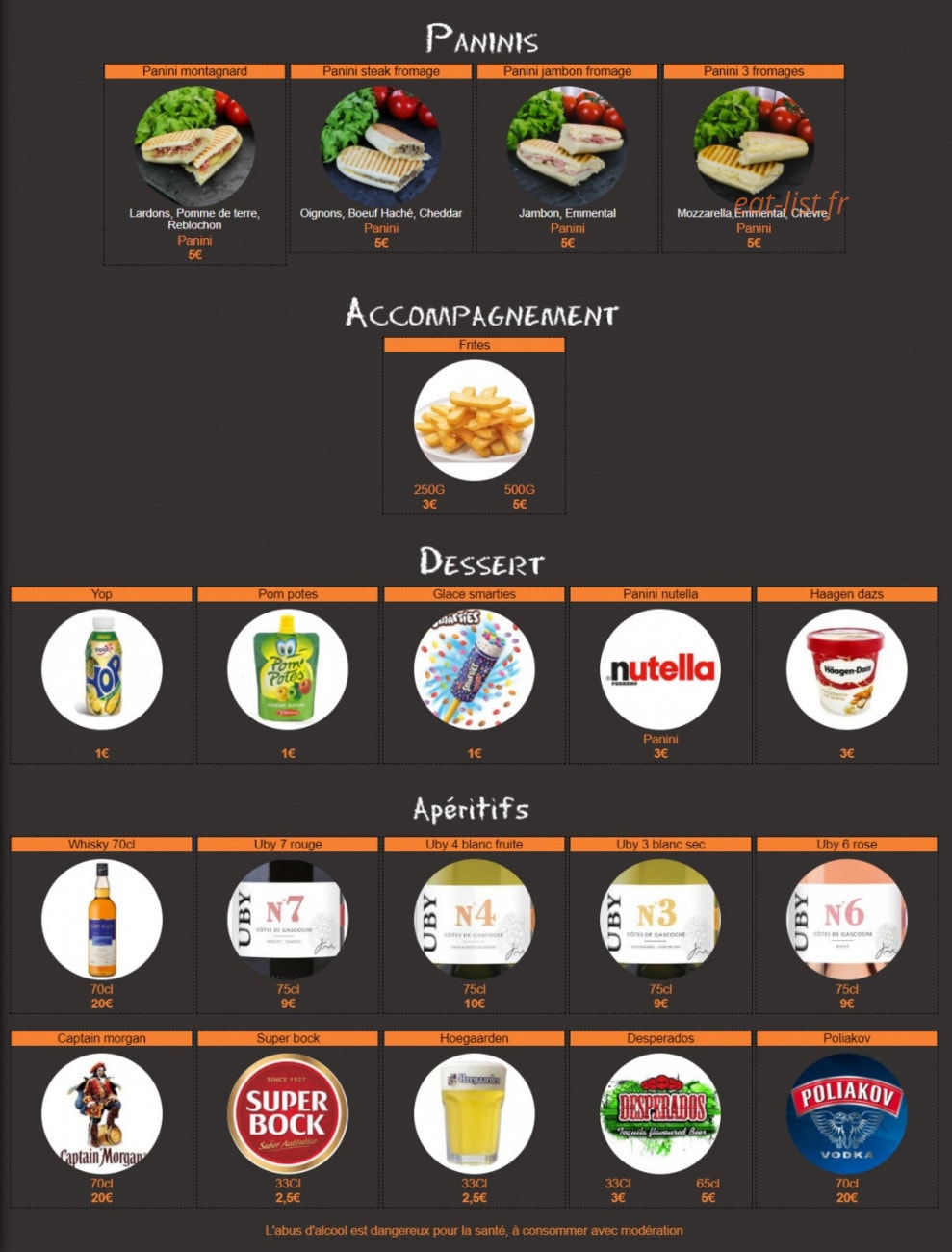 Hop'la Pizza — carte page 4