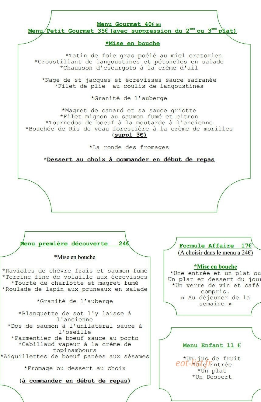 Auberge l'Abricotier — carte page 2