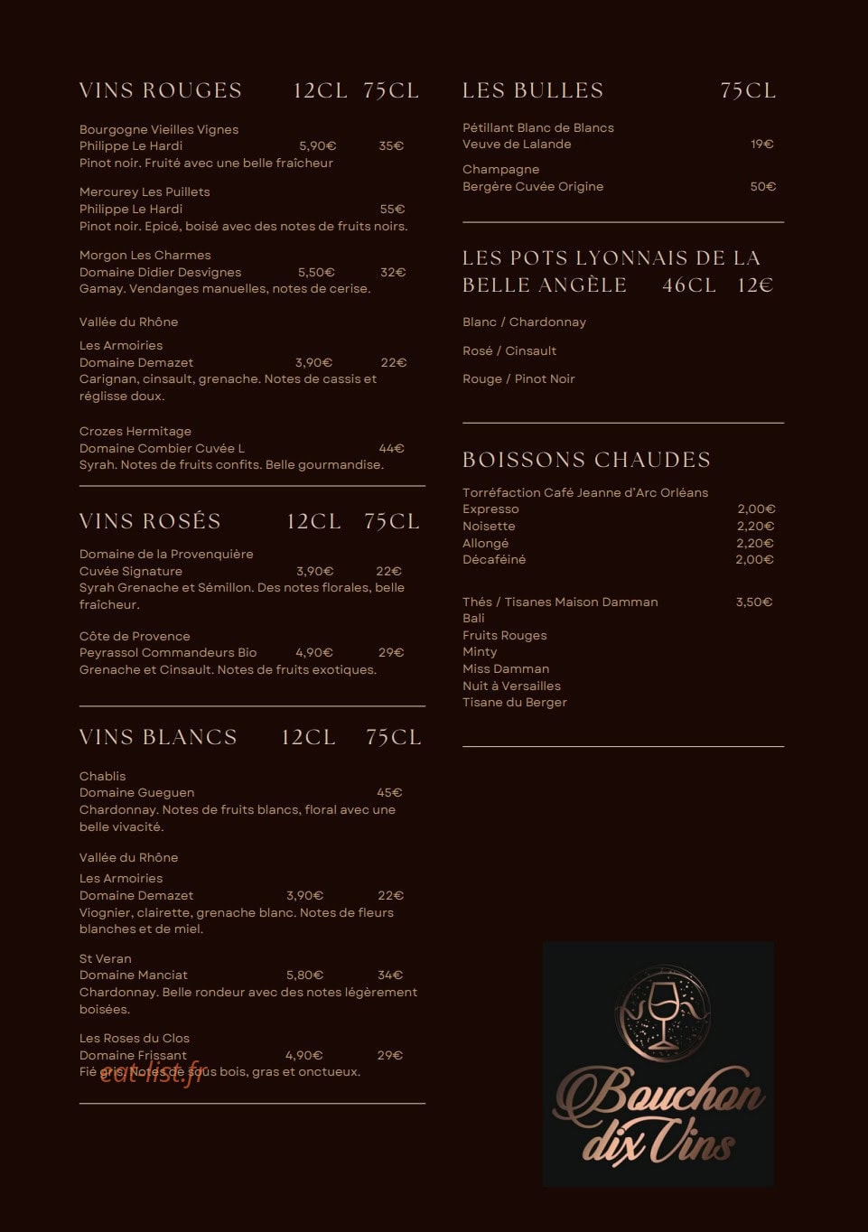 Bouchon Dix Vins — carte page 5