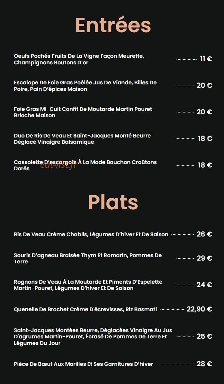 Bouchon Dix Vins — carte page 1