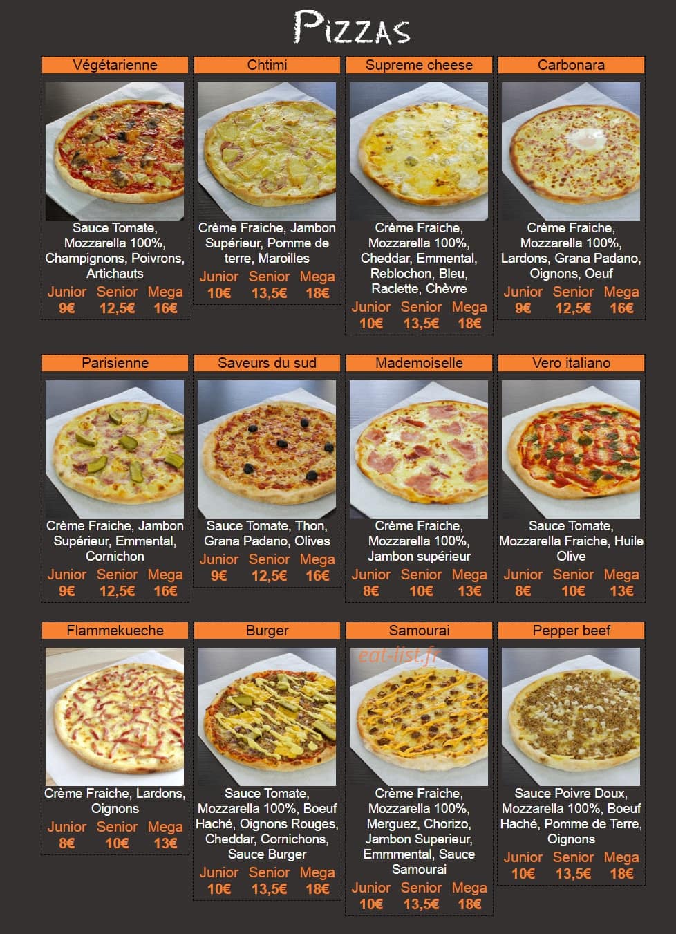 Hop'la Pizza — carte page 3