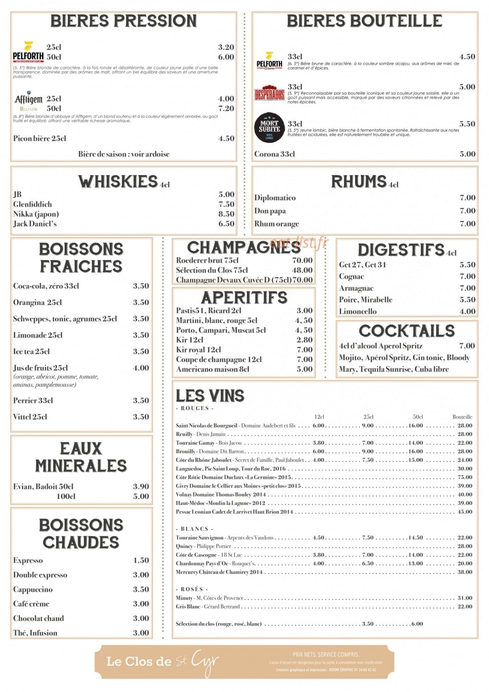 Le Clos de St Cyr — carte page 2