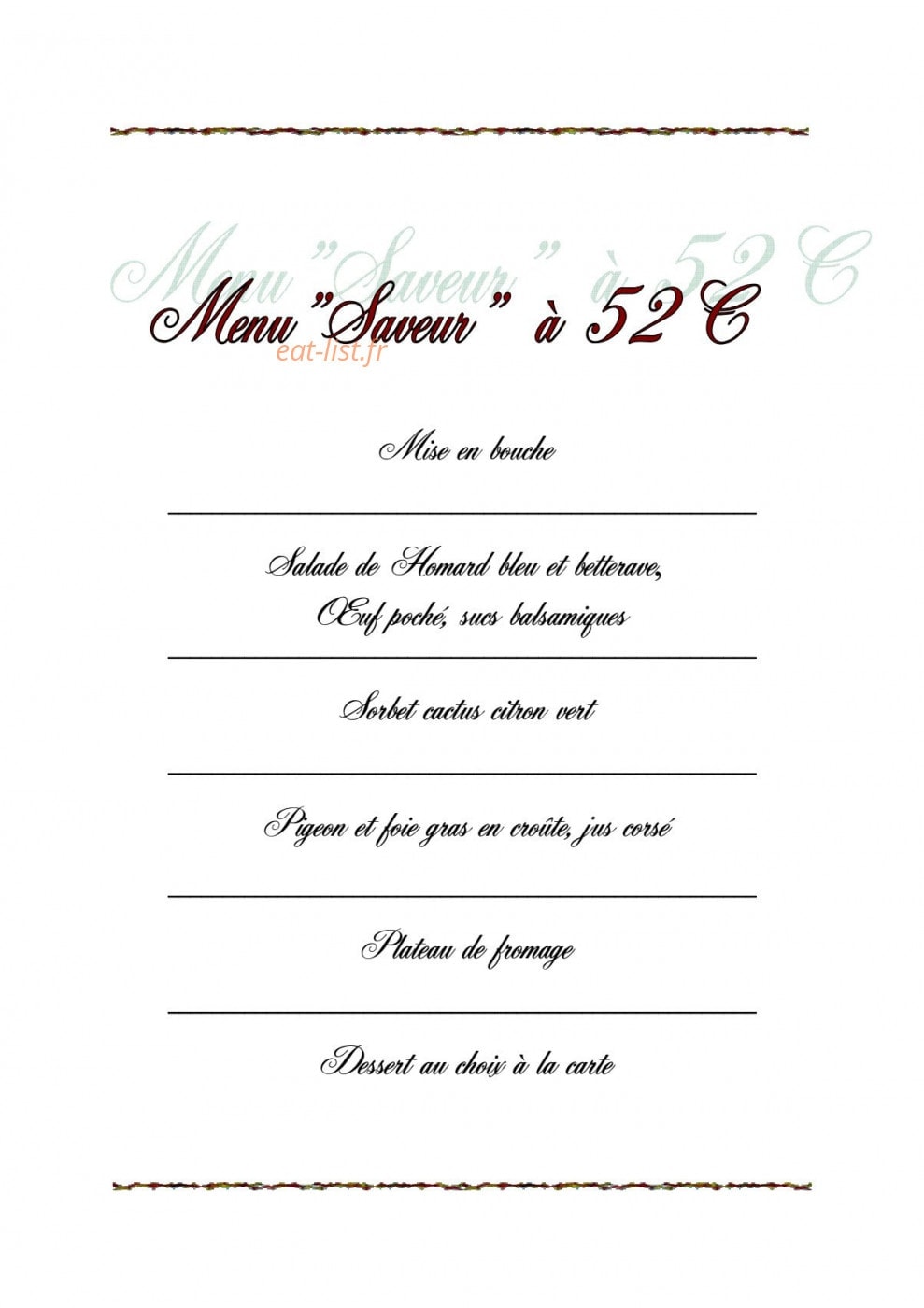 Hostellerie du Grand Sully — carte page 6