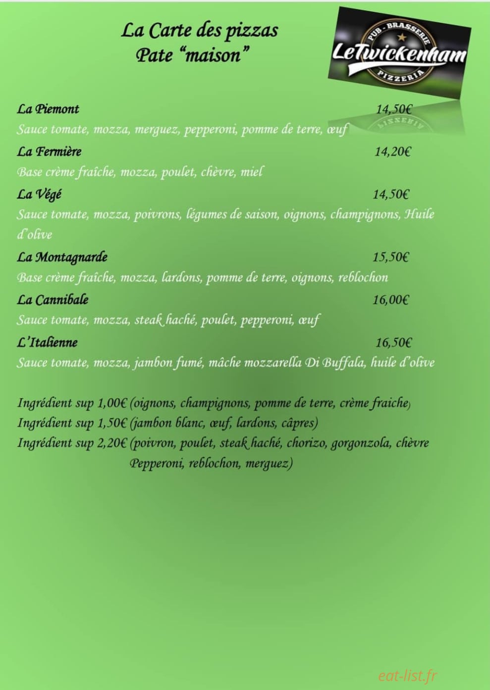 Le Twickenham — carte page 4