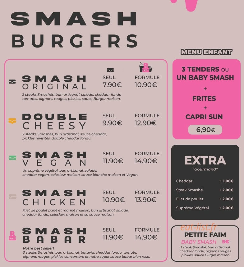 Babar Burger — carte page 1