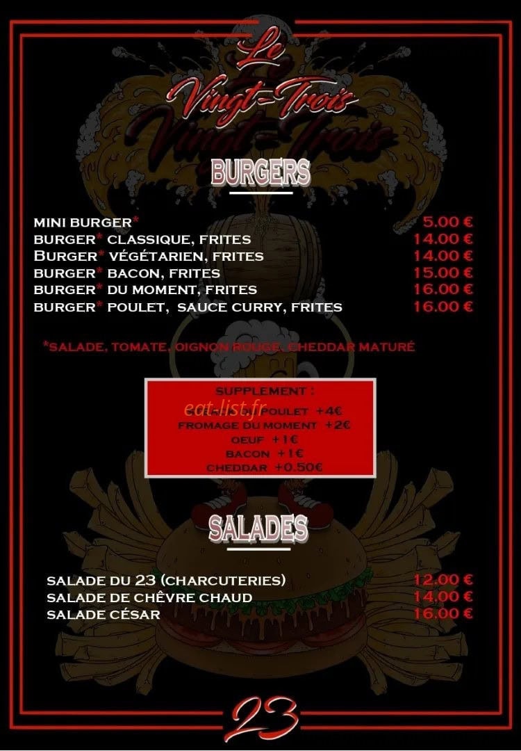Le Vingt-Trois — carte page 2
