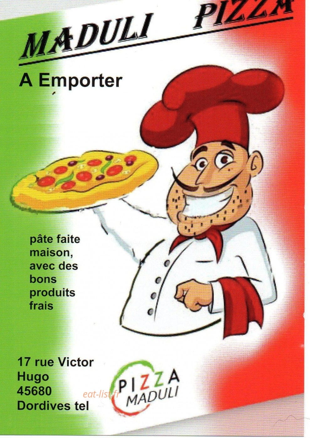 Maduli Pizza — carte page 1