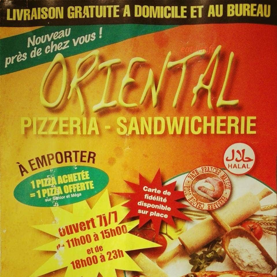 Oriental Pizzeria — carte page 1