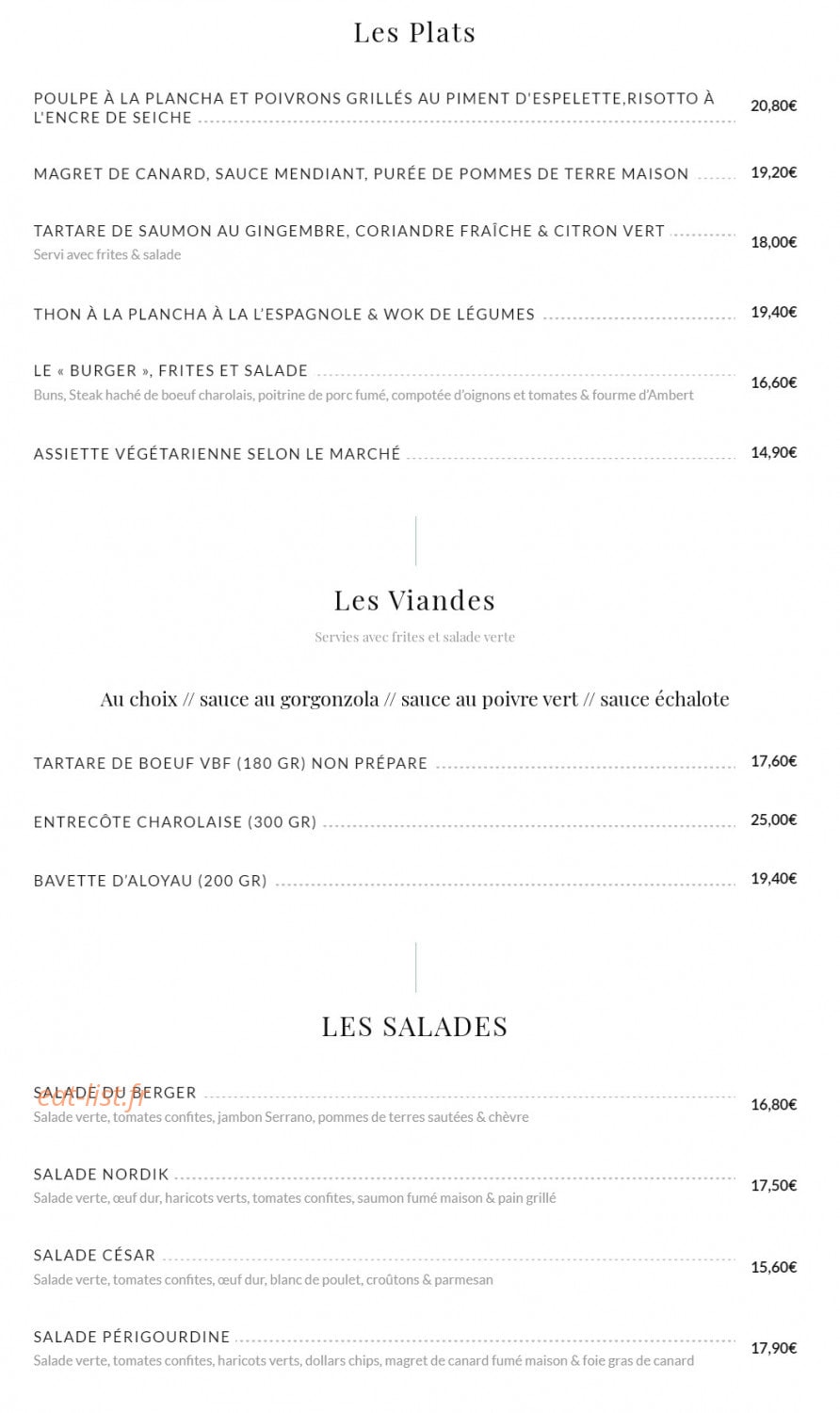 La cuizine — carte page 2