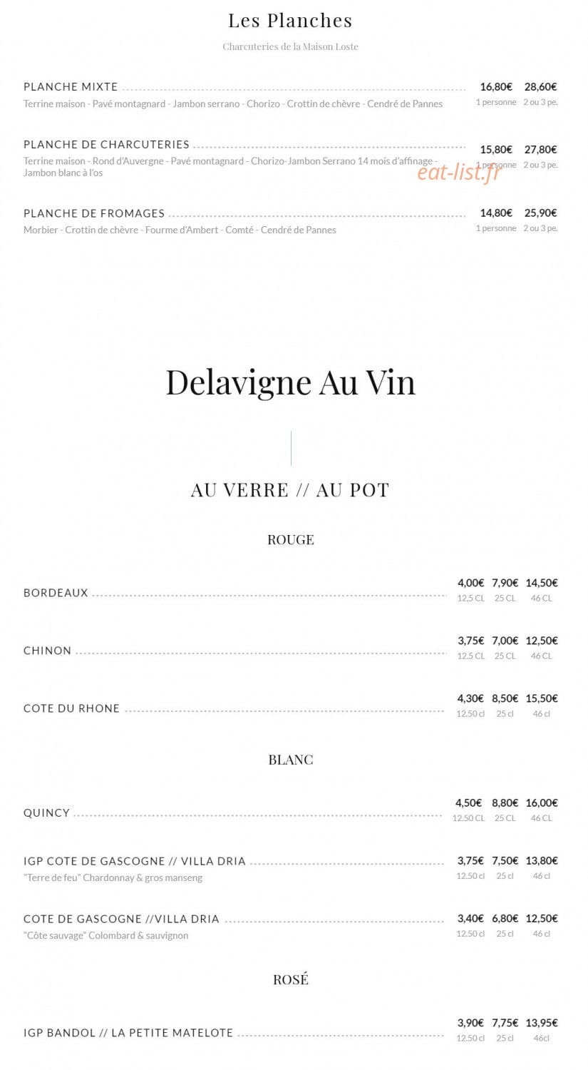 La cuizine — carte page 11
