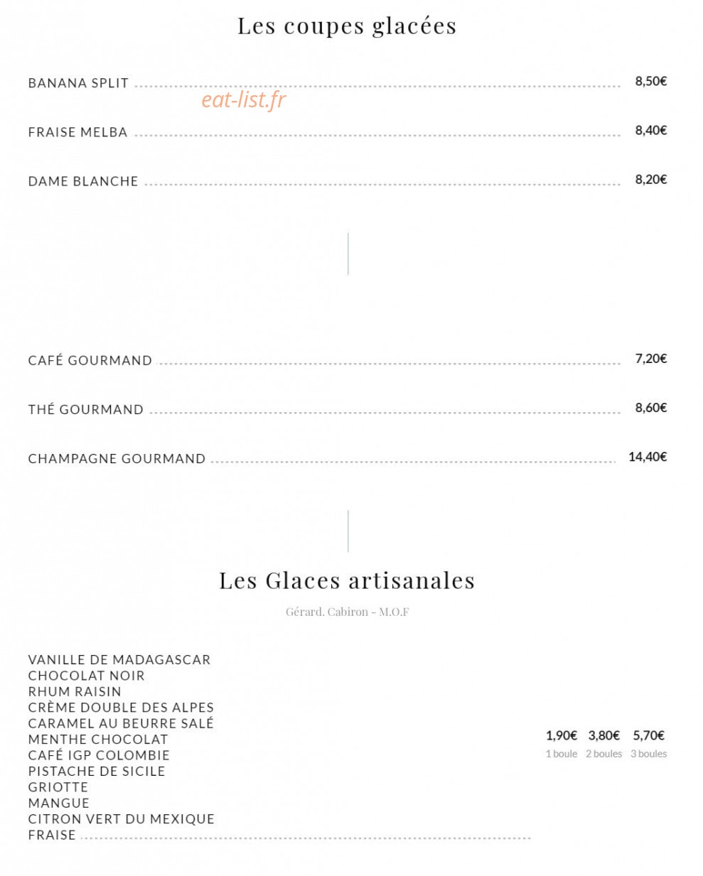 La cuizine — carte page 4