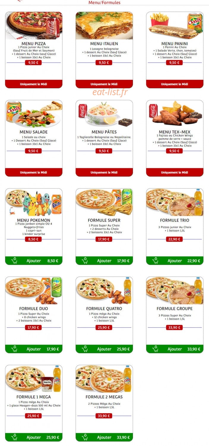 Pronto Pizza — carte page 6