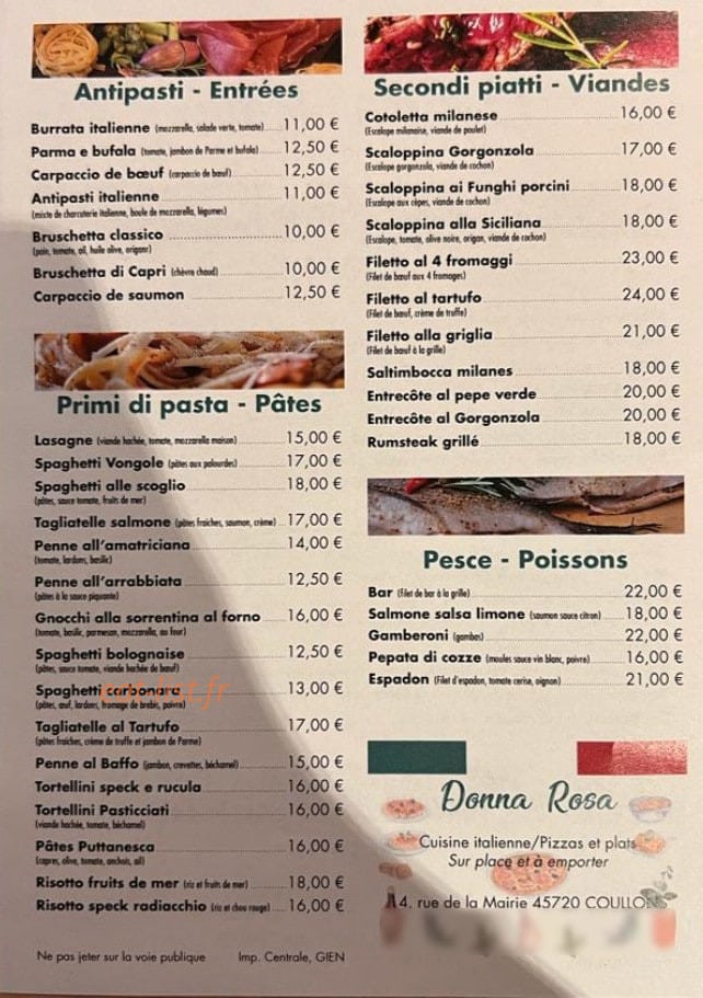 Donna Rosa — carte page 1