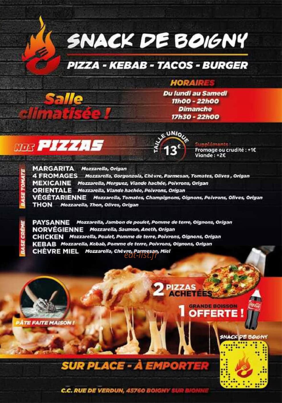 Snack de Boigny — carte page 3