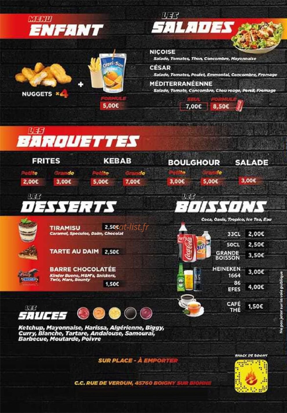 Snack de Boigny — carte page 4