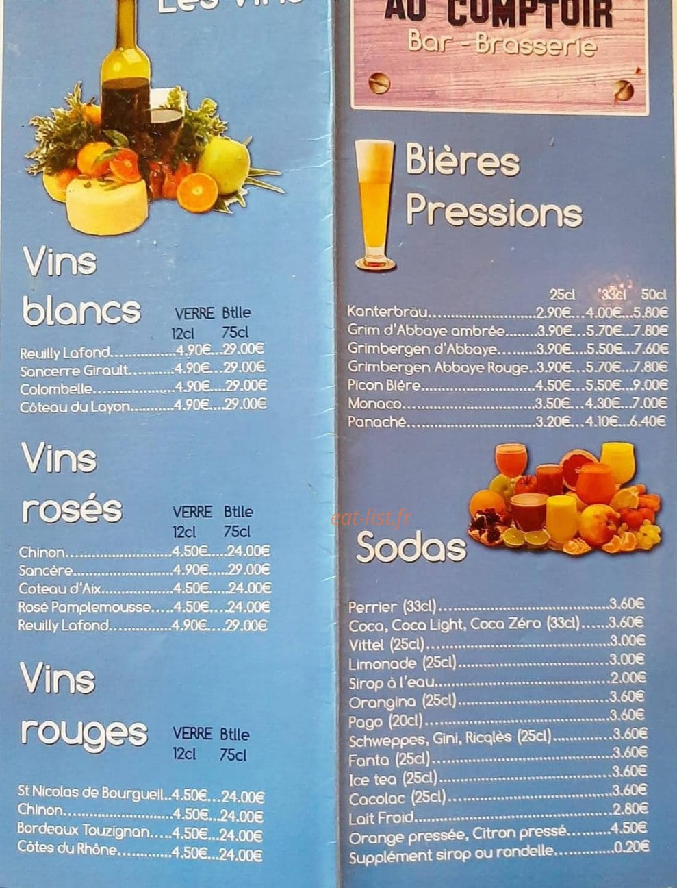 Au comptoir — carte page 4