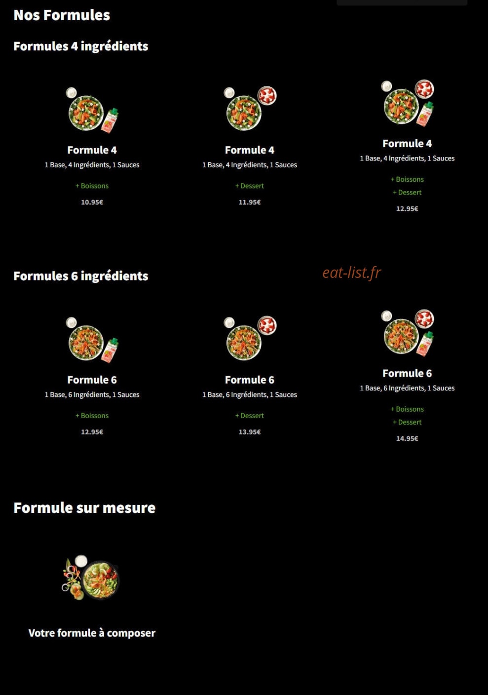 Eat Salad — carte page 1