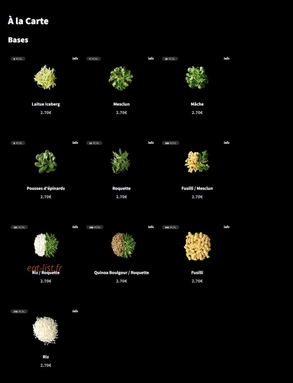 Eat Salad — carte page 2