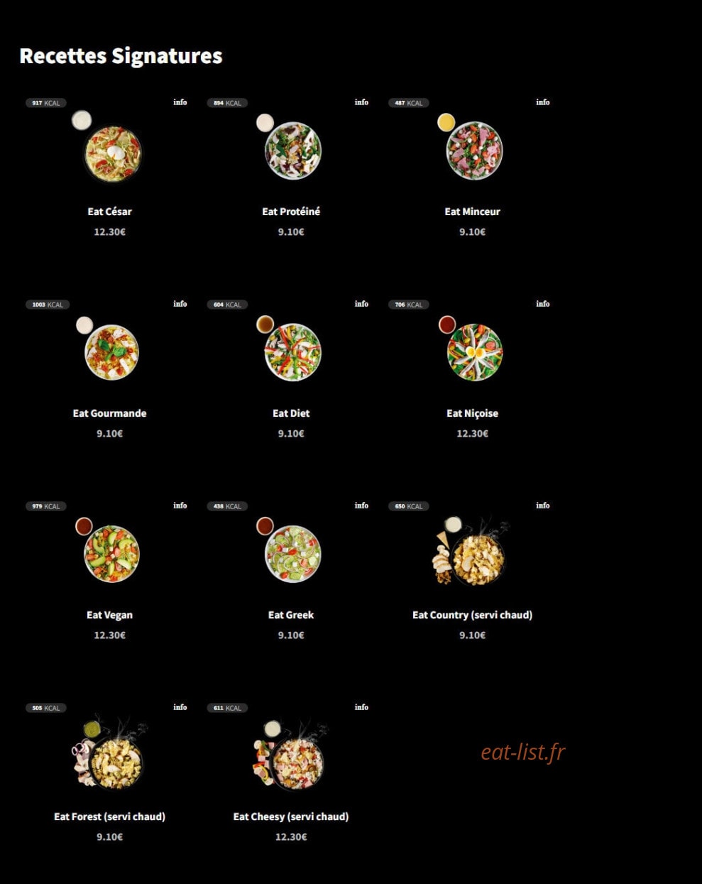 Eat Salad — carte page 12