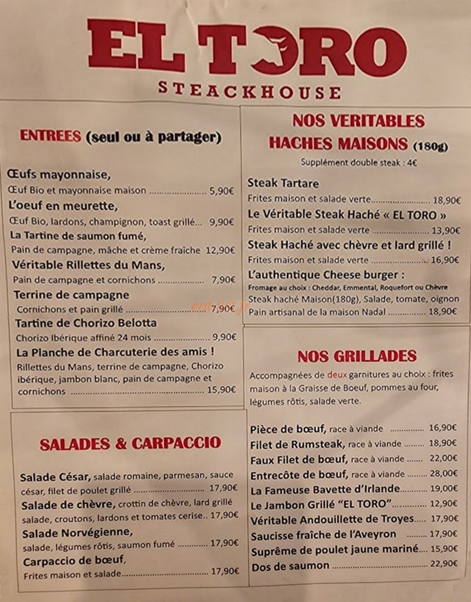 El toro — carte page 1