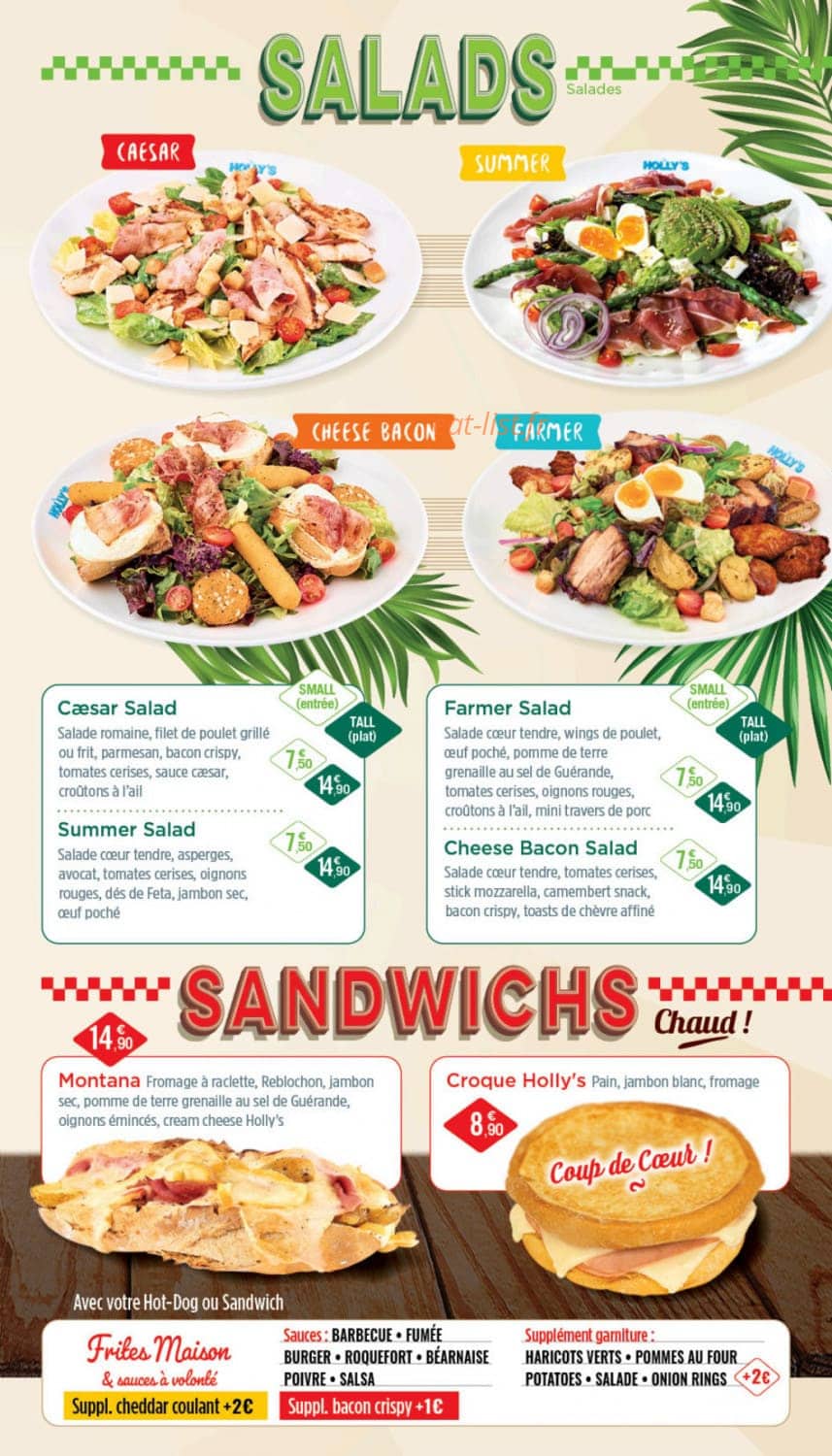Holly's Diner — carte page 2