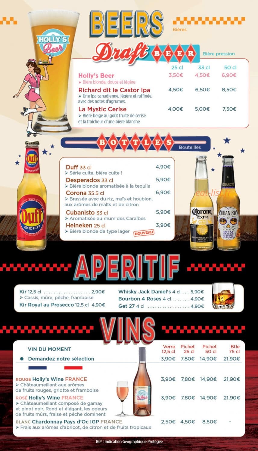 Holly's Diner — carte page 17