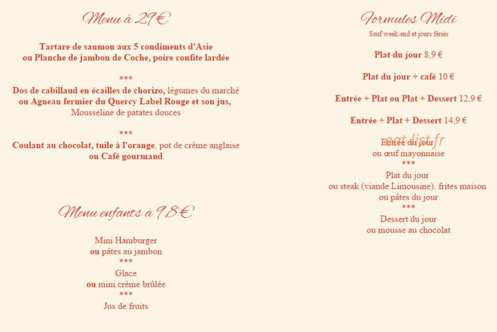 Bistro de Lisa — carte page 7