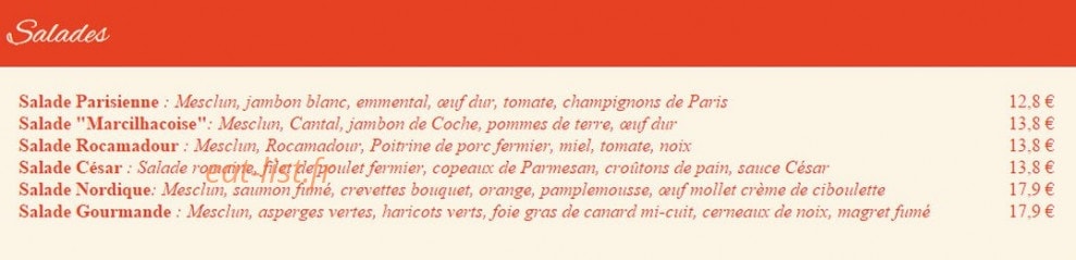 Bistro de Lisa — carte page 2