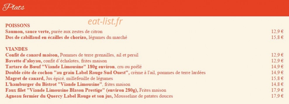 Bistro de Lisa — carte page 3