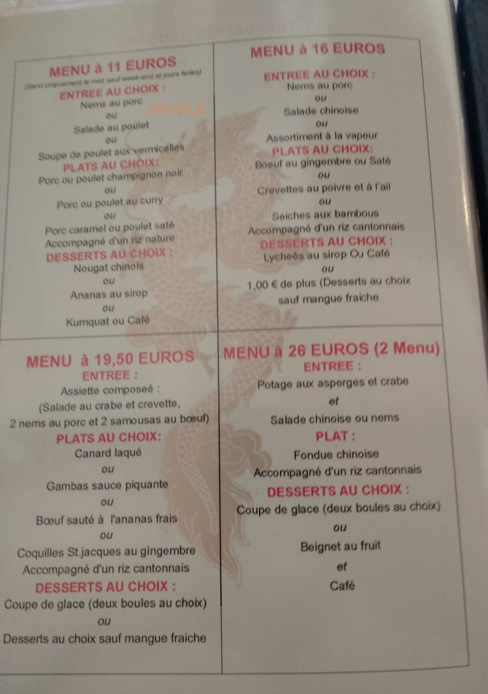 Chez Ngo — carte page 2