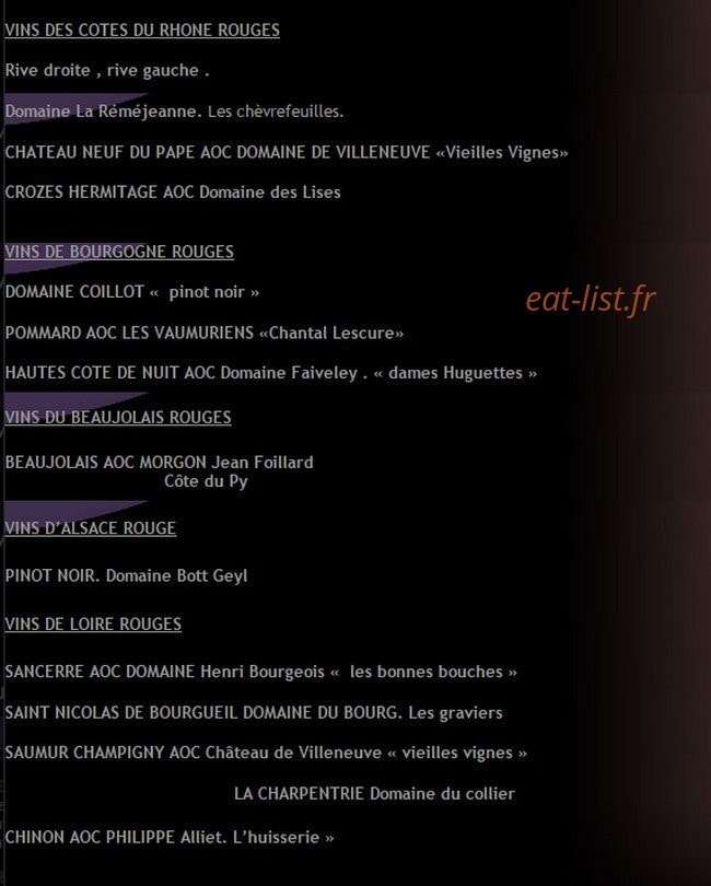 L'O à la Bouche — carte page 7