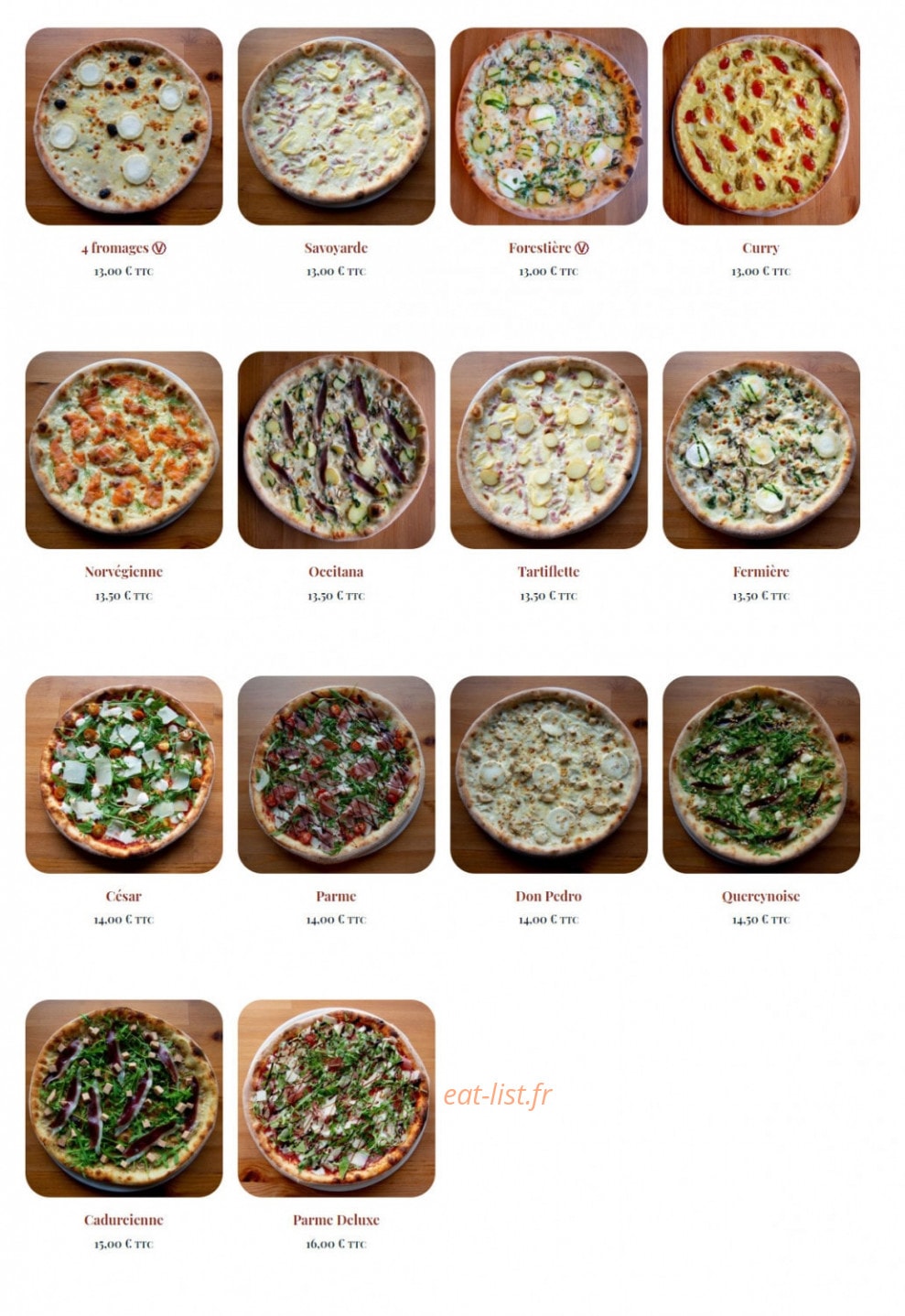 Pizz & Patiss — carte page 3