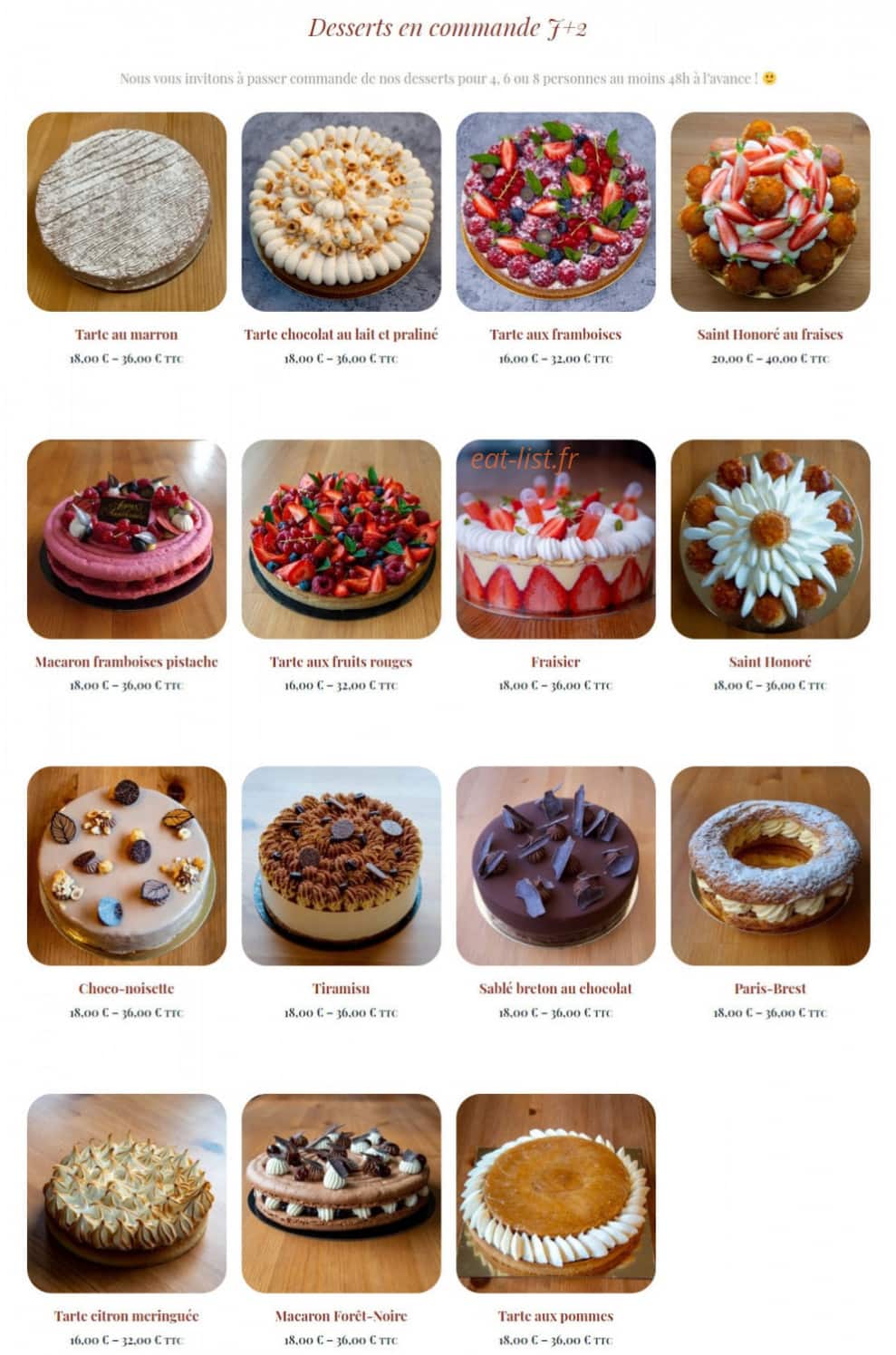 Pizz & Patiss — carte page 11