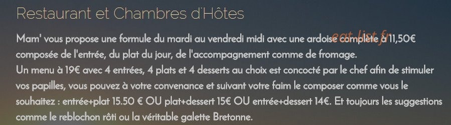 Chez Mam' — carte page 1