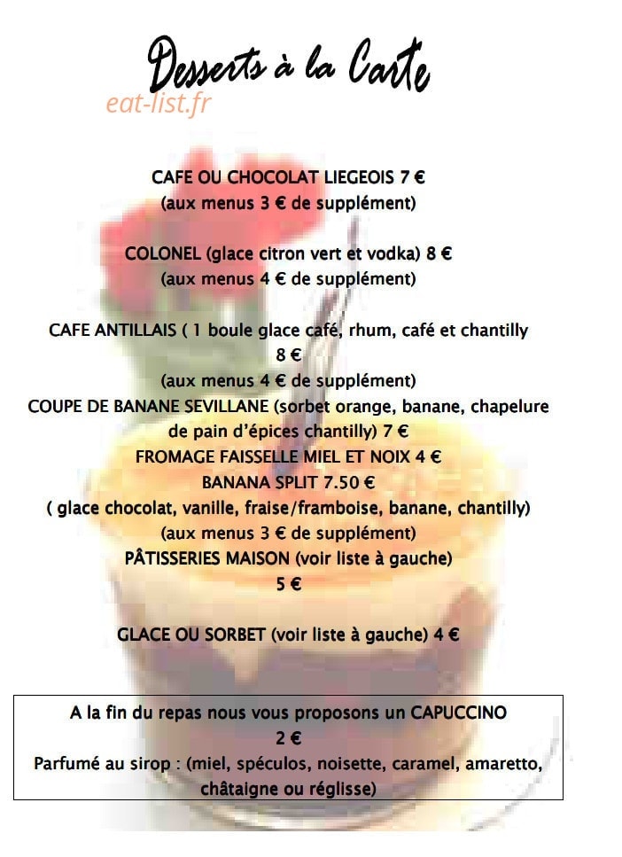 Restaurant la Bonne Table — carte page 7