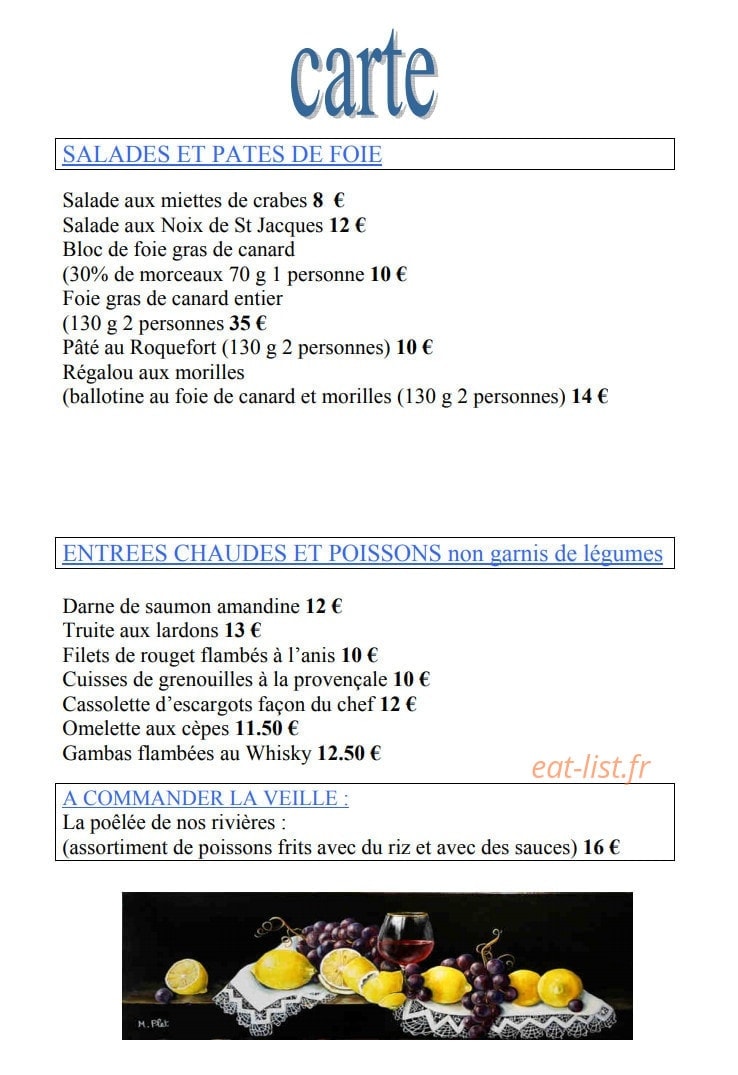 Restaurant la Bonne Table — carte page 4