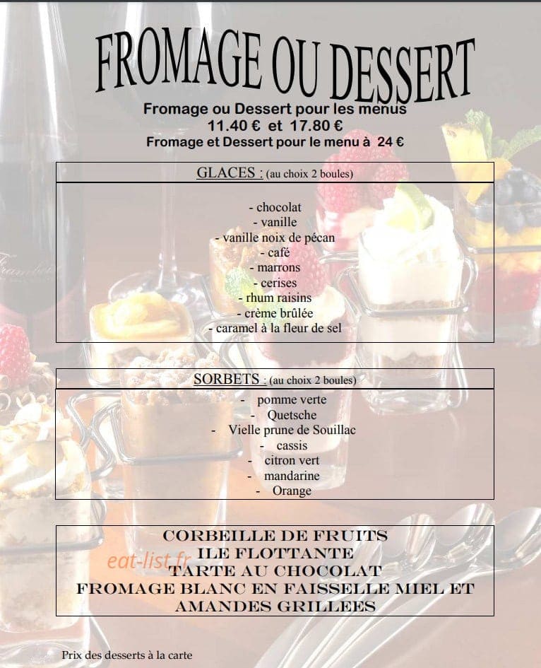 Restaurant la Bonne Table — carte page 6