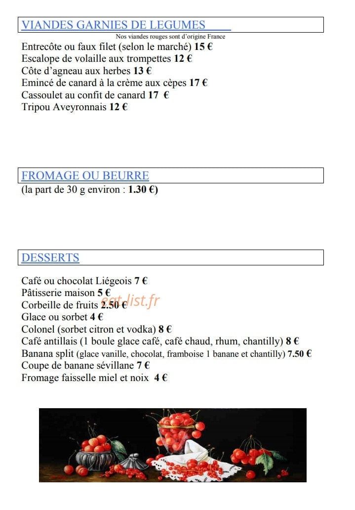 Restaurant la Bonne Table — carte page 5
