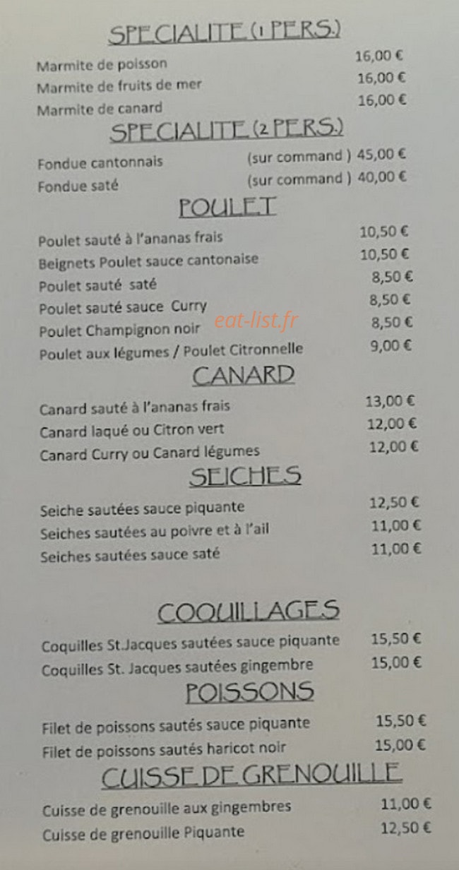 Chez Ngo — carte page 2