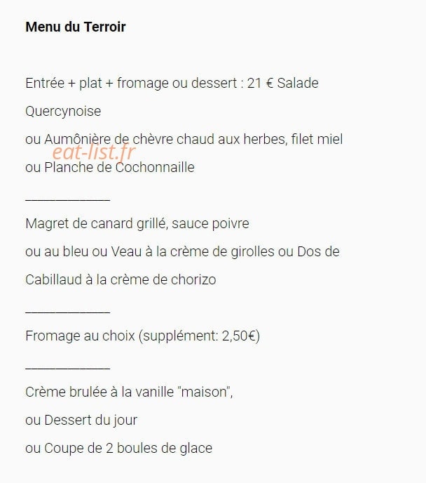 La Flambée — carte page 3