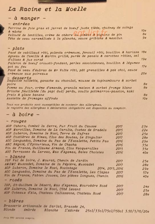 La Racine et La Moelle Figeac — carte page 1