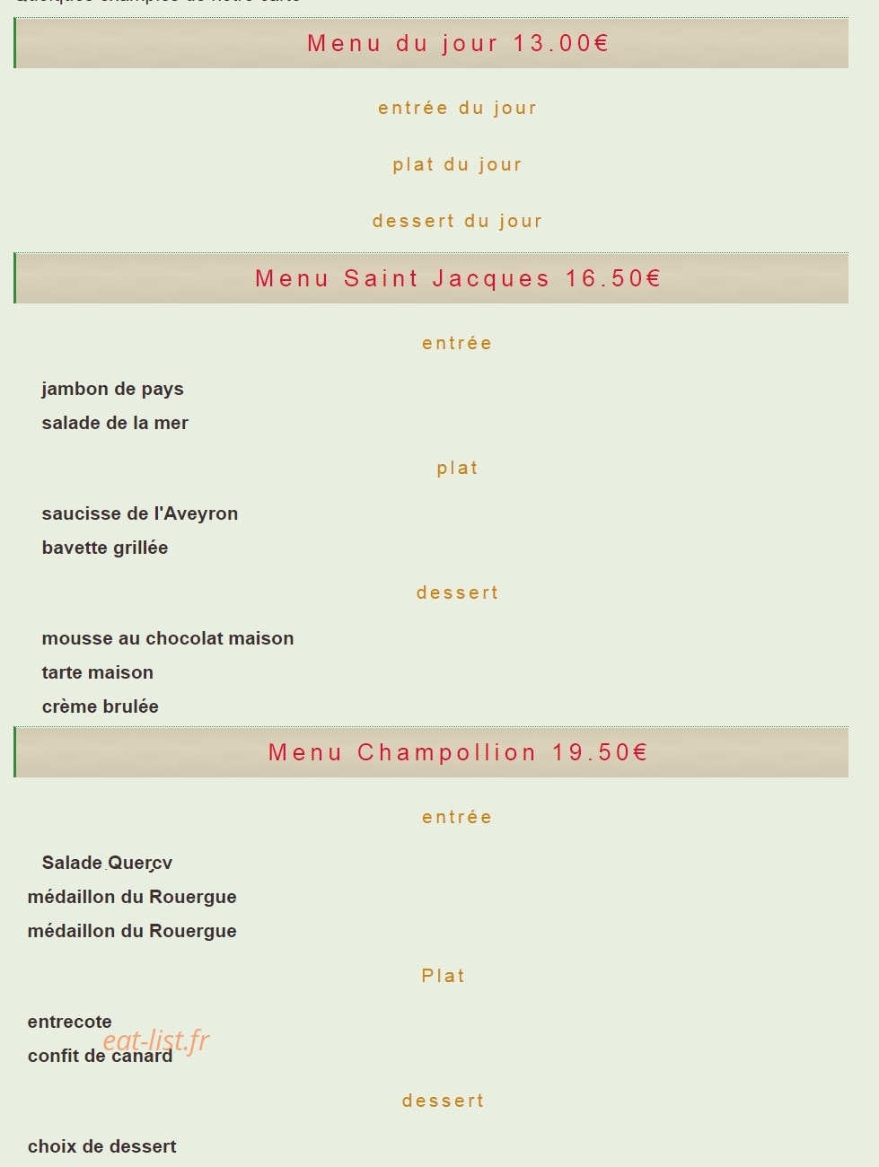 La Terrasse Figeac — carte page 2