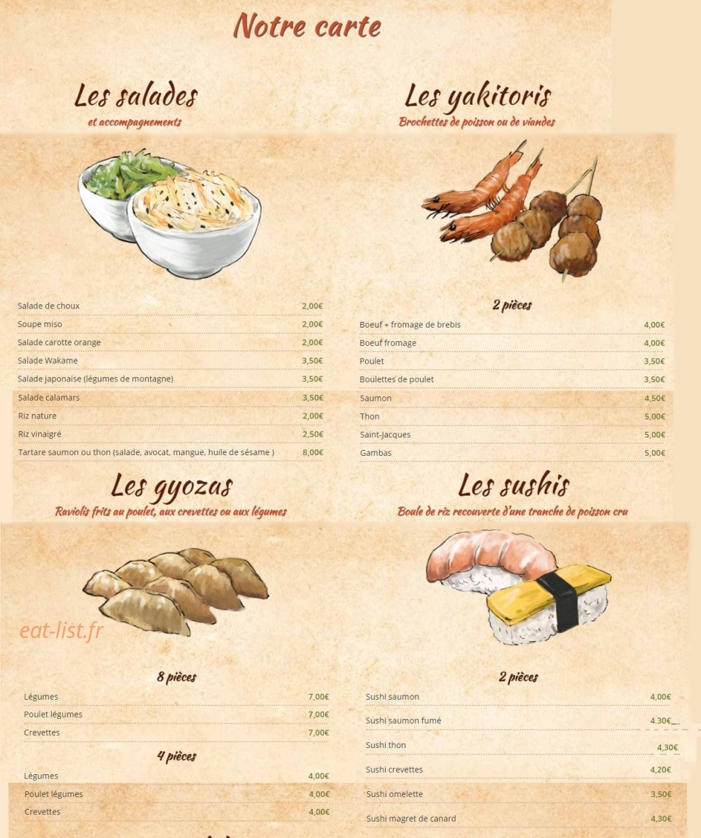Lot of Sushis — carte page 1