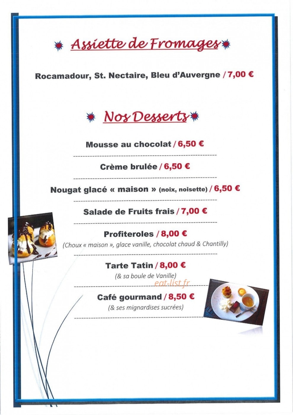 Restaurant le Drauzou — carte page 9